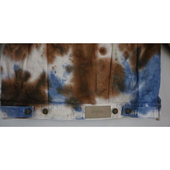 Nasty Gal Women's Sz 4/Sm Blue Tie Dye Roll Hem Cheeky Shorts/Bf Jacket Set $180 - Picture 10 of 11